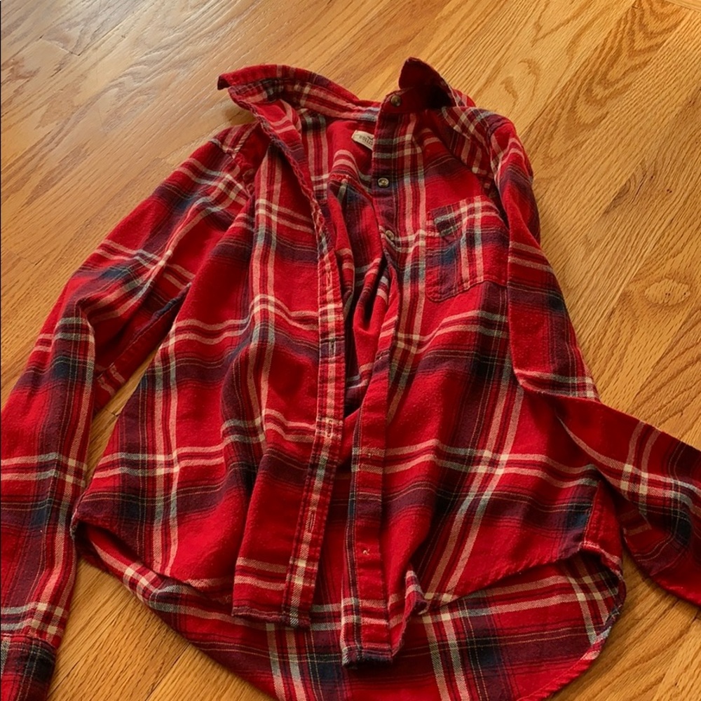 Hollister red flannel